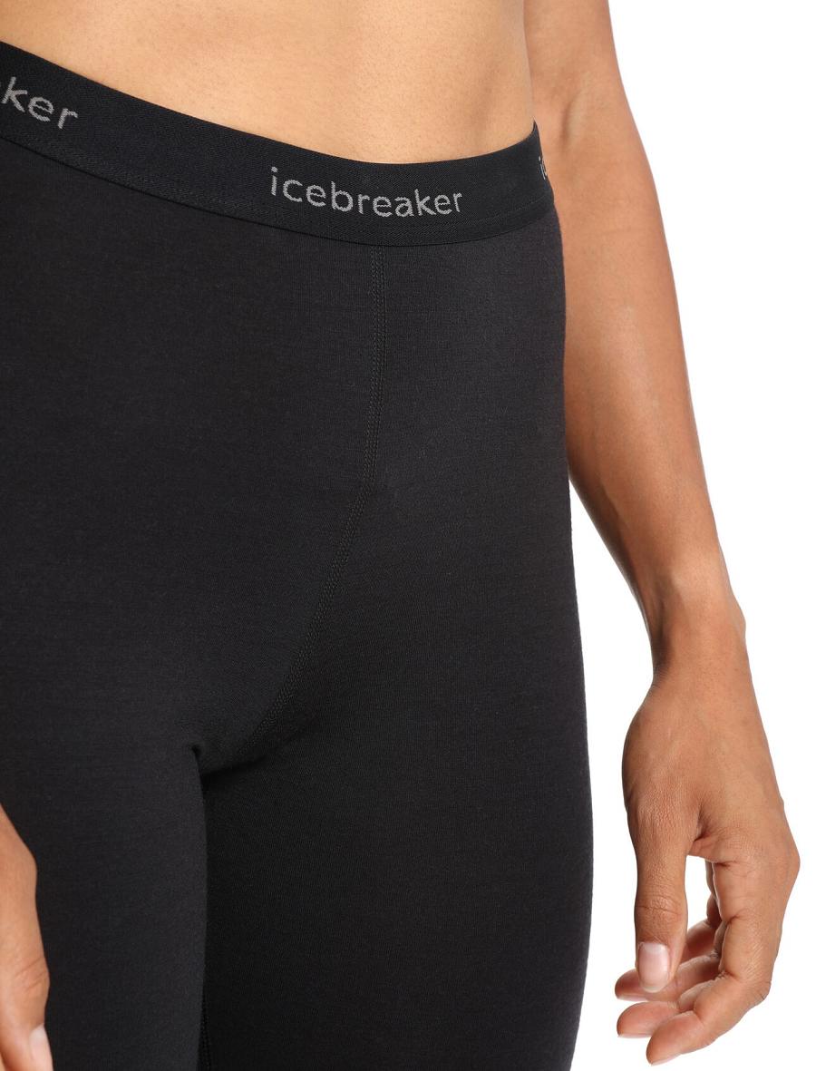 Black Icebreaker BodyfitZone™ Merino 200 Zone Thermal Leggings Women's Base Layers | AU 1865HAPK